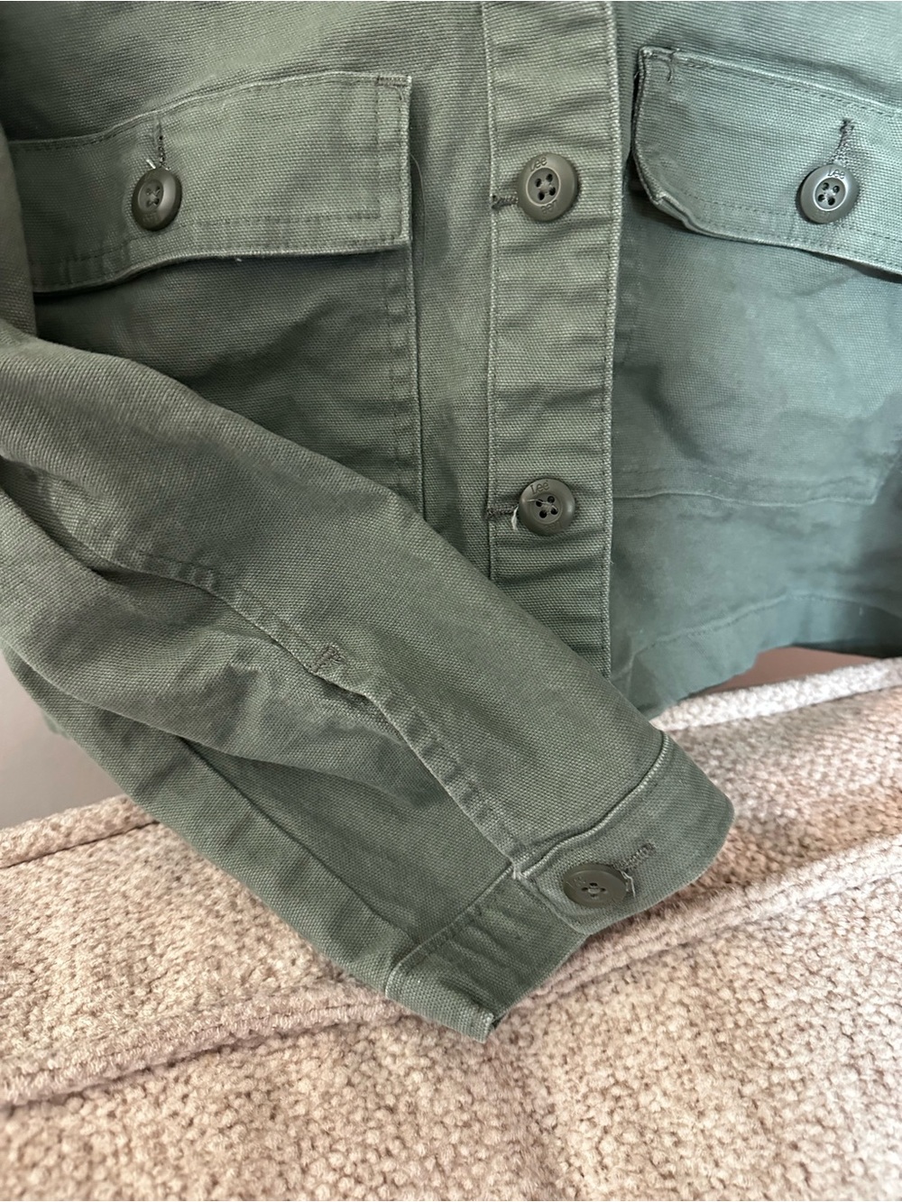 Lee Olive Utility Button-Front Jacket - Picture 4 of 7
